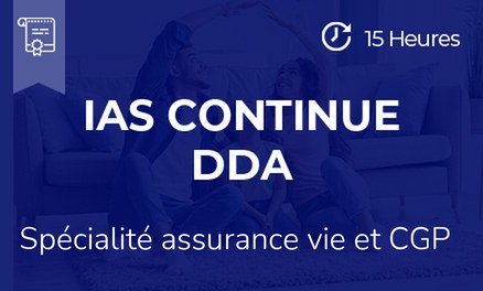 Formation IAS continue DDA spécialité assurance vie et CGP 15 heures
